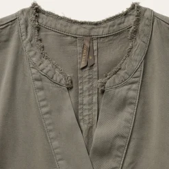 Olive Lyocell Twill Peasant Top-Stetson Sale