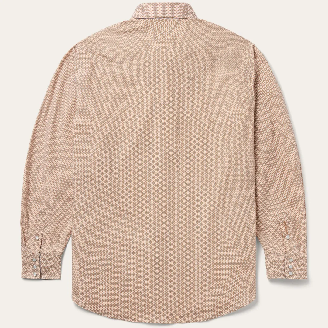 Diamond Print Western Shirt-Stetson Hot