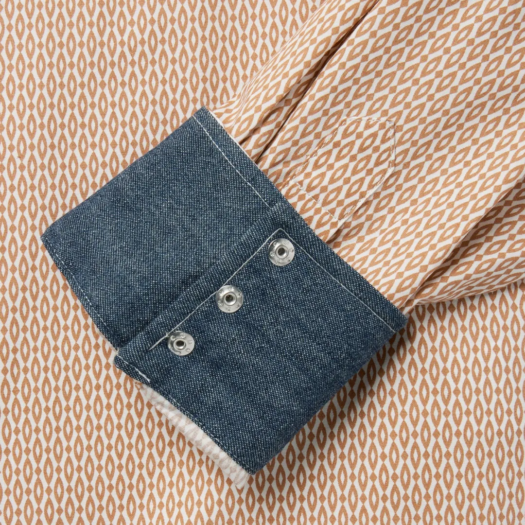 Diamond Print Western Shirt-Stetson Hot