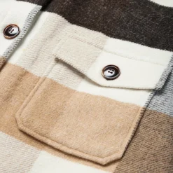 Oversize Plaid Shirt Jacket-Stetson Clearance