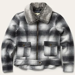 Plaid Cropped Jacket-Stetson Outlet