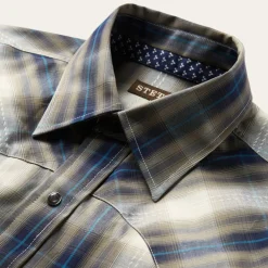 Ranch Plaid Dobby Western Shirt-Stetson Clearance