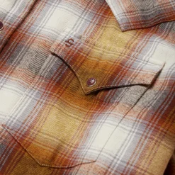 Rust Plaid Flannel Western Shirt-Stetson Clearance