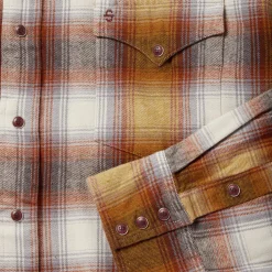 Rust Plaid Flannel Western Shirt-Stetson Outlet