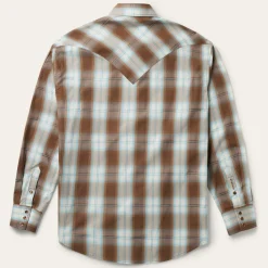 Sand Ombre Plaid Western Shirt-Stetson Outlet