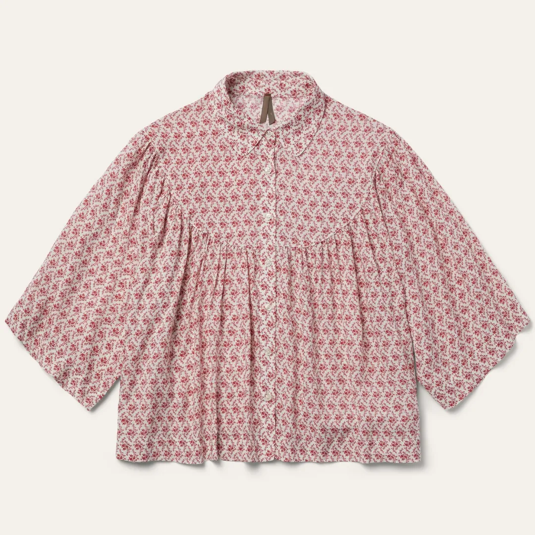 Short-Sleeved Cottage Floral Blouse-Stetson