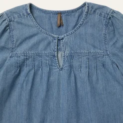 Short-Sleeved Denim Blouse-Stetson Hot