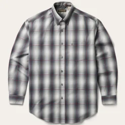 Smoke Ombre Plaid Button Front Shirt-Stetson New