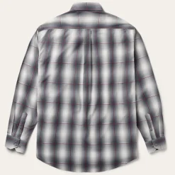 Smoke Ombre Plaid Button Front Shirt-Stetson New