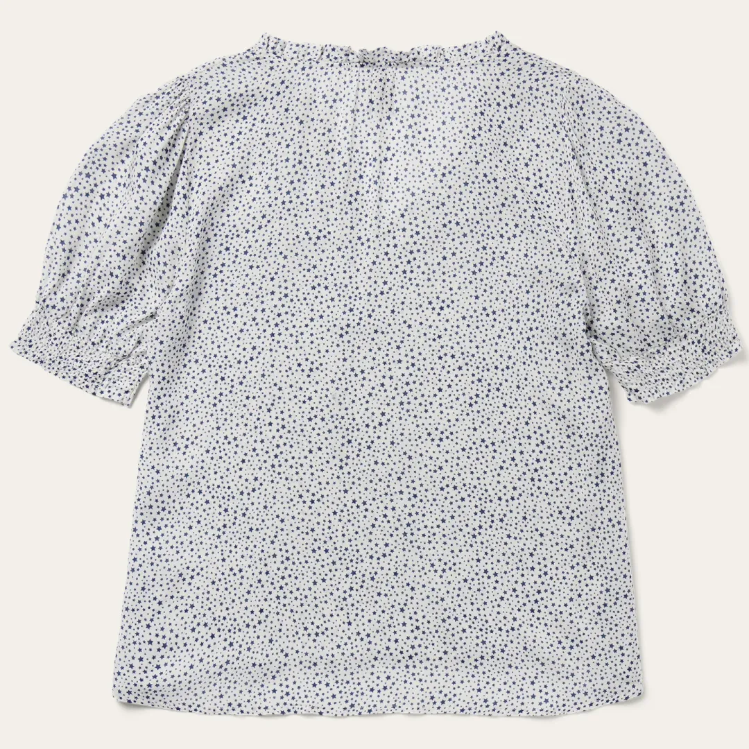 Stars Print Peasant Blouse-Stetson Discount