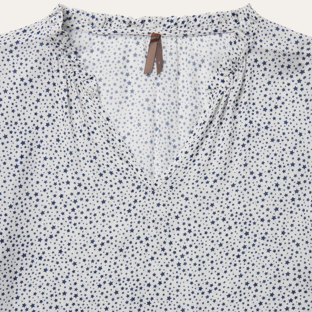 Stars Print Peasant Blouse-Stetson Discount
