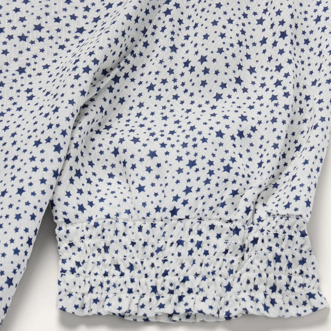 Stars Print Peasant Blouse-Stetson Discount