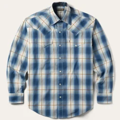 Steel Ombre Plaid Western Shirt-Stetson Outlet