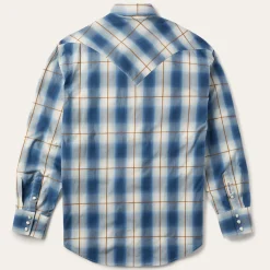 Steel Ombre Plaid Western Shirt-Stetson Outlet