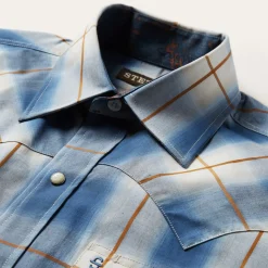 Steel Ombre Plaid Western Shirt-Stetson Outlet
