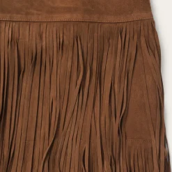 Suede Fringed Skirt-Stetson Sale