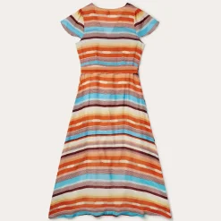Sunset Serape Print Rayon Herringbone Wrap Front Dress-Stetson Sale