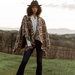 Tan Aztec Poncho-Stetson New