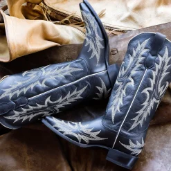 Tina  White Flame Embroidered Cowboy Boot-Stetson Discount