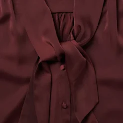 Wine Satin Blouse-Stetson Hot