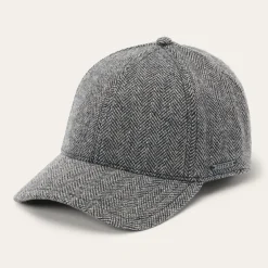 Wool Herringbone Baseball Cap-Stetson New