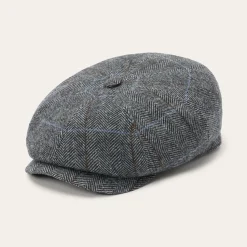 Wool Herringbone Hatteras Cap-Stetson