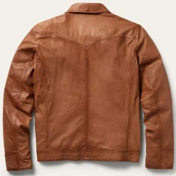 Zip-Front Lightweight Leather Jacket-Stetson Hot