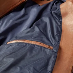 Zip-Front Lightweight Leather Jacket-Stetson Hot